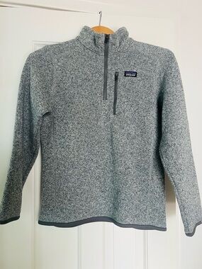 NWOT Patagonia Women’s Heather Gray Quarter Zip Fleece Pullover